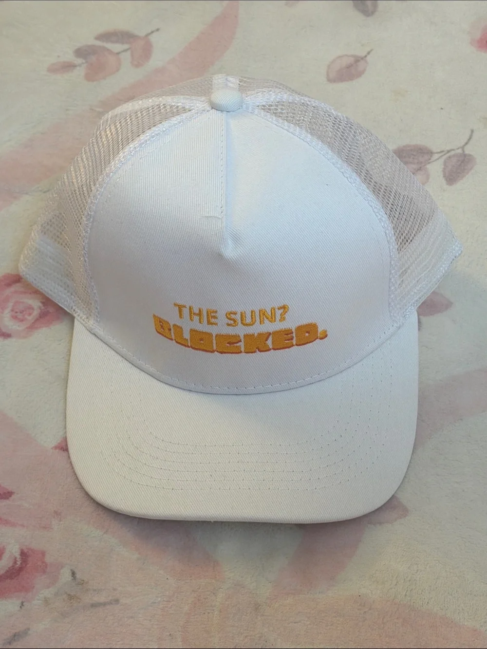 Solovegan Skincare Trucker Hat with Yellow Embroidery
